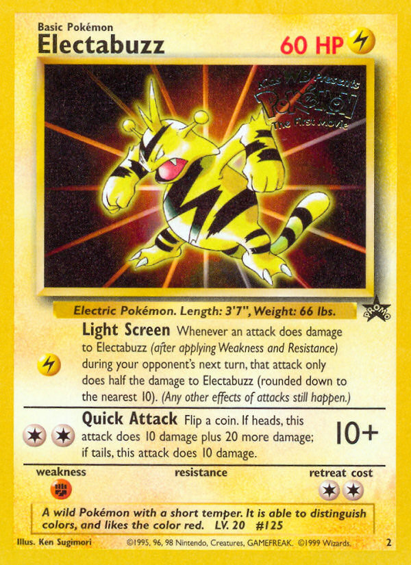electabuzz pokemon card 29/111 this attack does 10 damage plus 20 more damage Electabuzz Base Set First