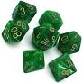 Chessex Dice: Vortex - Poly Green/Gold (7)