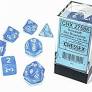 Chessex Dice: Borealis - Polyhedral Sky Blue/White Luminary (7)