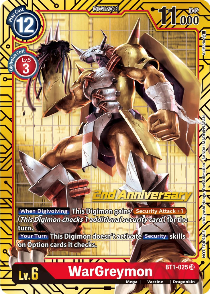 WarGreymon [BT1-025] (2nd Anniversary Card Set) [Release Special Boost