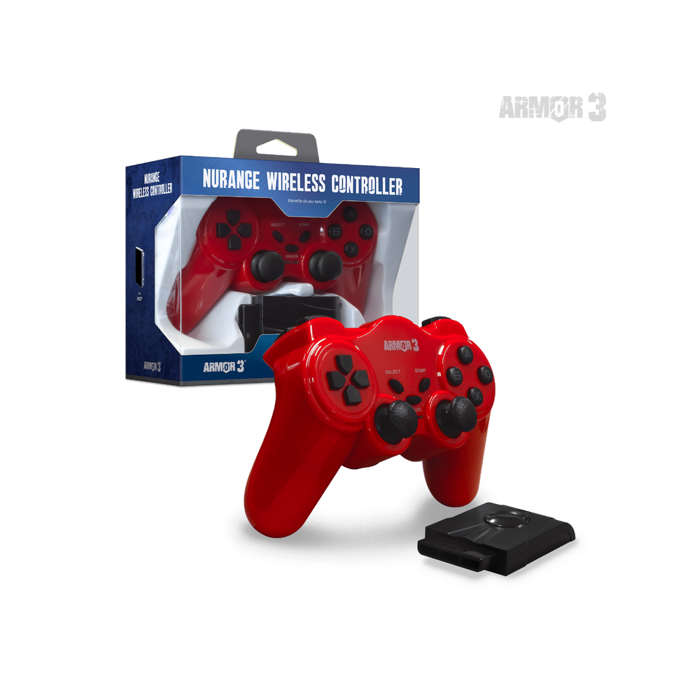 Nurange Wireless Playstation 2 Controller (Red)
