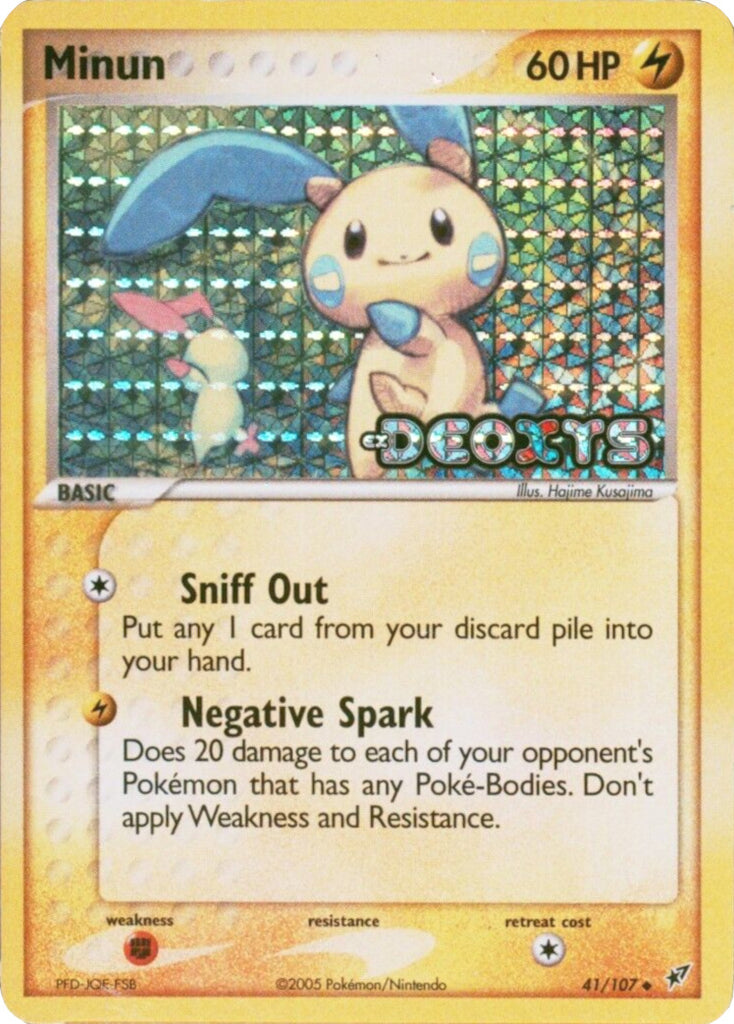 pokemon minun card Minun (41/107) (Stamped) [EX: Deoxys]