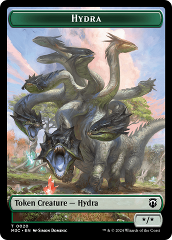 Hydra (Ripple Foil) // Boar Double-Sided Token [Modern Horizons 3 Commander Tokens]