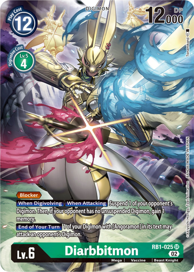 Digimon Trading Card Game Resurgence Booster Super Rare Diarbbitmon Rb1-025 [Textured Alternate Art]