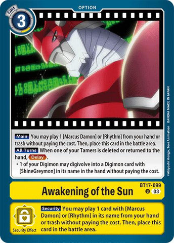 Awakening of the Sun [BT17-099] [Secret Crisis]