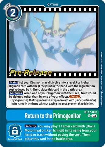 Return to the Primogenitor [BT17-097] [Secret Crisis Pre-Release Cards]