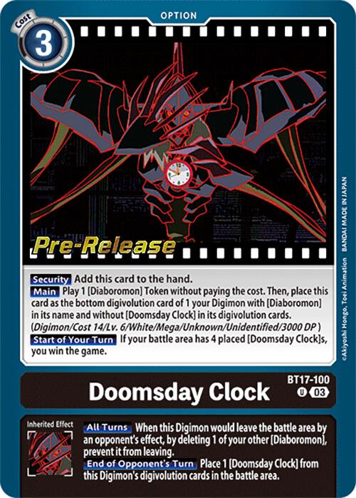 bt17 digimon booster box Doomsday Clock [BT17-100] [Secret Crisis Pre-Release Cards]
