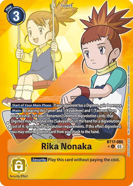 Rika Nonaka [BT17-085] (Box Promotion Pack: Secret Crisis) [Secret Crisis]