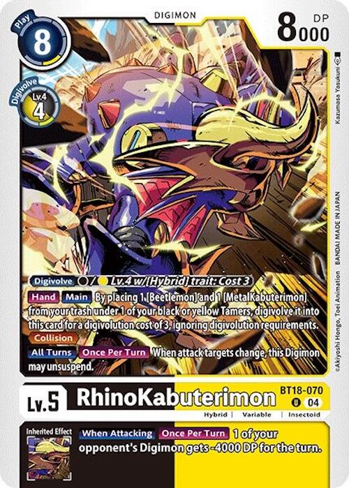 RhinoKabuterimon [BT18-070] [Release Special Booster 2.0]