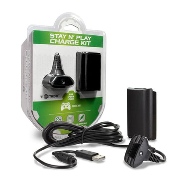 Stay N Play Controller Charge Kit for Xbox 360 (Black) - Tomee