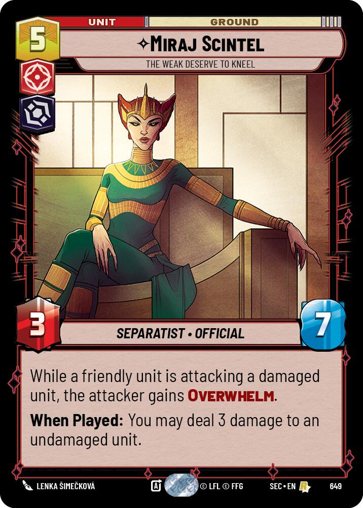 Miraj Scintel - The Weak Deserve to Kneel (Foil) (649) (649) [Secrets of Power]