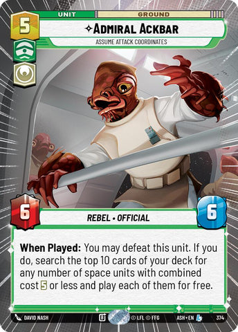 Admiral Ackbar - Assume Attack Coordinates (374) (Hyperspace) (374) [Ashes of the Empire]