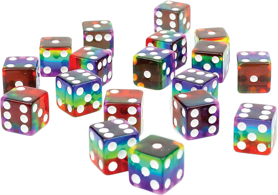 D6 Dice Set (18): 12mm Rainbow