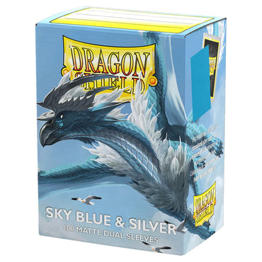 dragon shield sleeves dual matte sky blue and silver