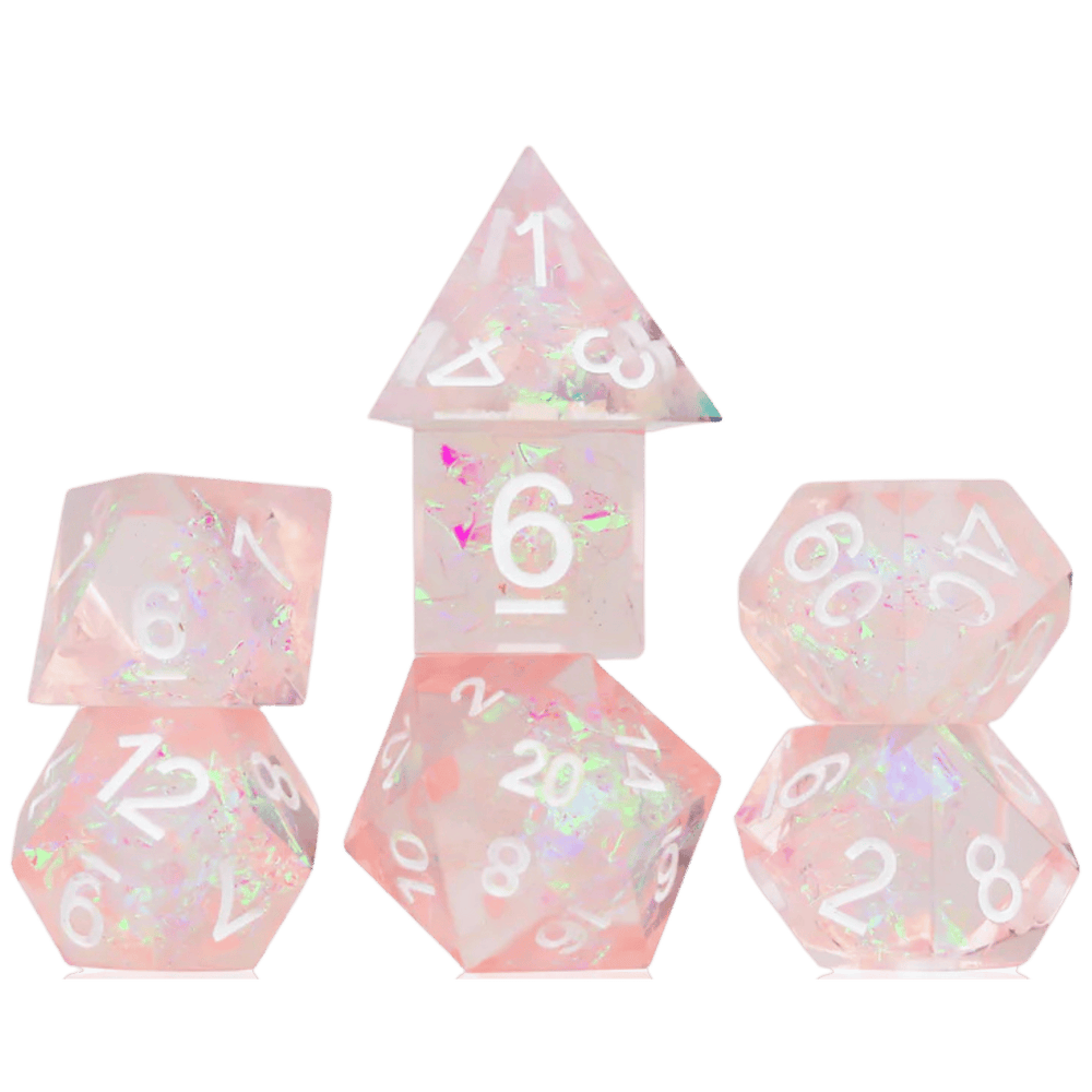 Sirius Dice: Sharp-edged Polyhedral - Pink Fairy (7)