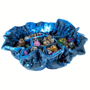 FanRoll: Velvet Compartment Dice Bag with Pockets - Galaxy