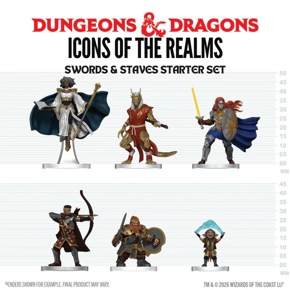 Dungeons & Dragons: Icons of the Realms Miniatures - Player's Handbook - Swords & Staves Starter Set