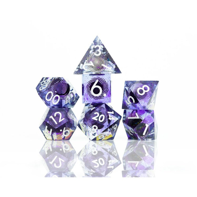 Sirius Dice: Sharp-edged Polyhedral - Midnight (7)
