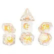 Orange Fruit Slice Inclusion Polyhedral Dice Set