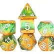 Sirius Dice 7 Die Set: Diagonal Slick Rainforest
