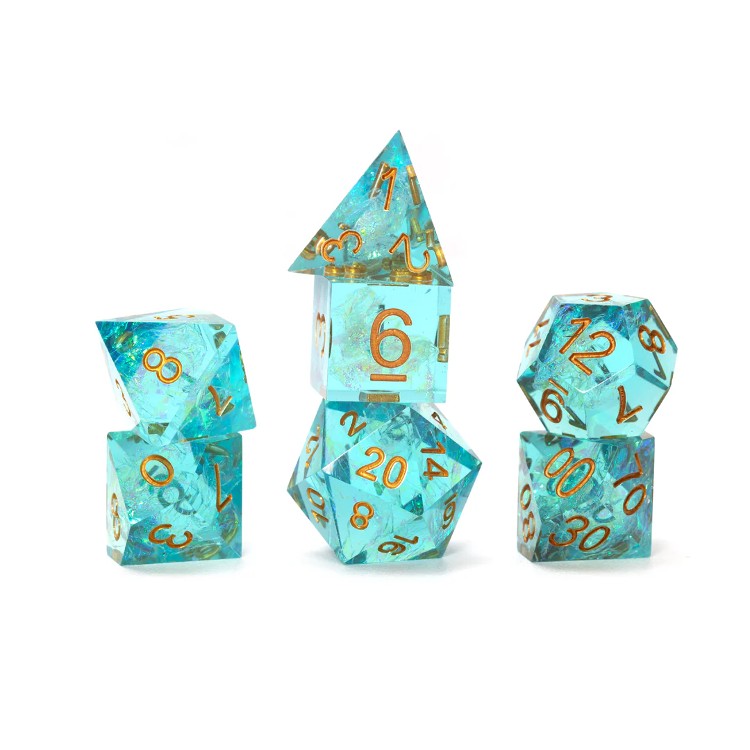 Sirius Dice: Sharp-edged Polyhedral - Aqua Fairy (7)