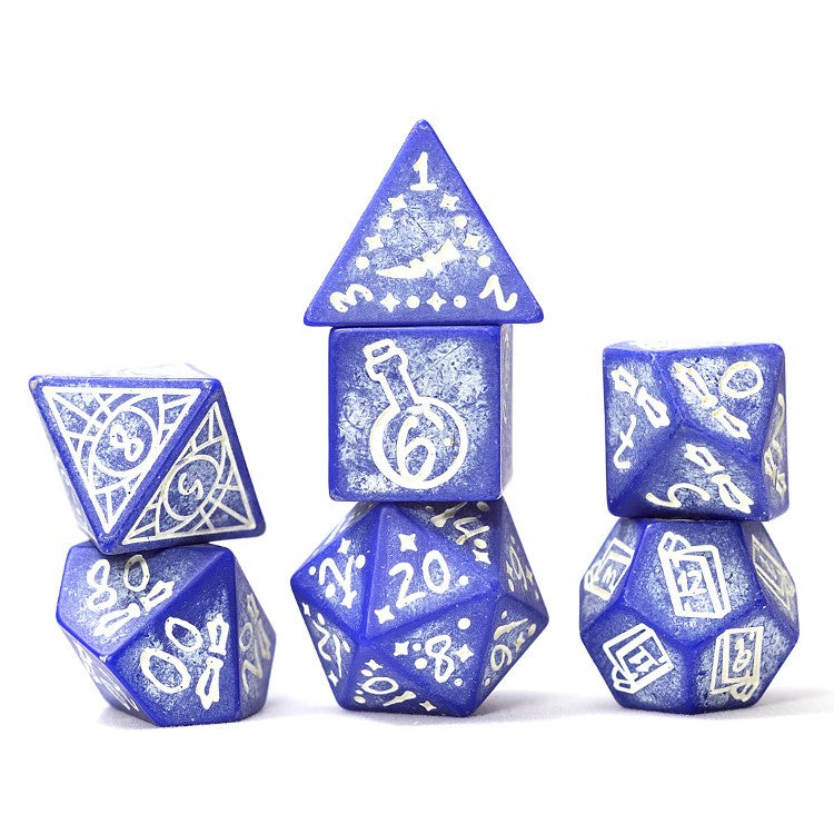 Sirius Dice: Illusory Stone Polyhedral - Purple Agate (7)