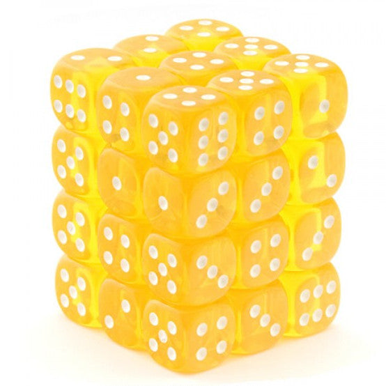 Translucent: 12mm D6 Yellow/White (36)