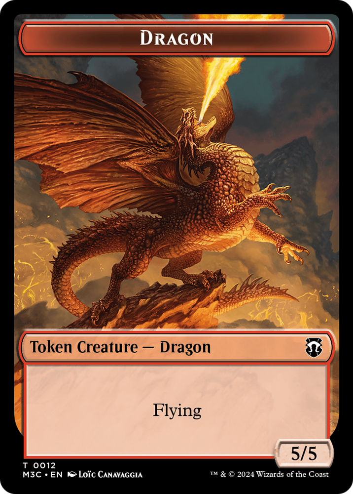Dragon // Copy Double-Sided Token [Modern Horizons 3 Commander Tokens]