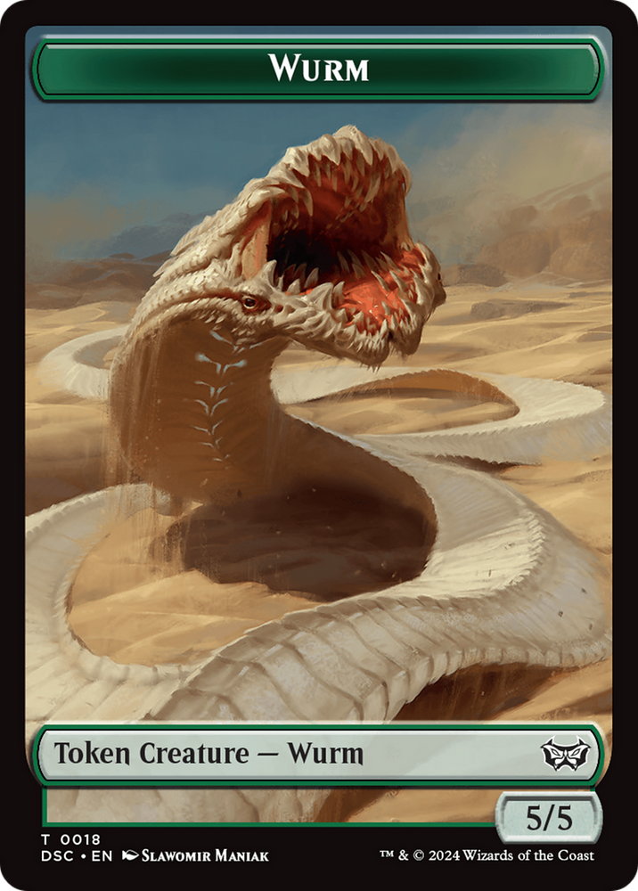 Wurm (0018) // Fractal Double-Sided Token [Duskmourn: House of Horror Commander Tokens]