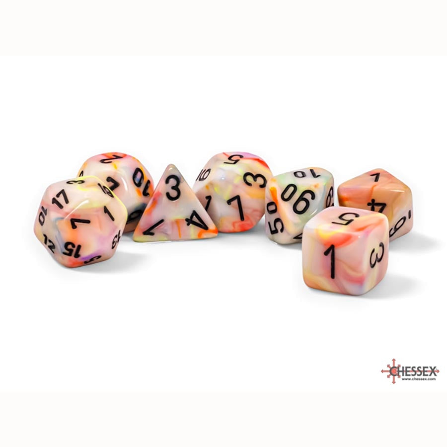 7CT MEGA-HEDRAL DICE SET: FESTIVE CIRCUS WITH BLACK