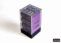 Speckled Golden Cobalt 16mm d6 Dice Block (12 dice)