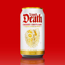 Liquid Death Flavored Sparkling Water 12oz Cherry Obituary