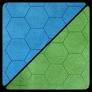 Battlemat 1" Reversible Blue-Green Hexes