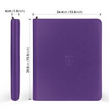 Generic 9-Pocket Zippered Toploader Binder purple