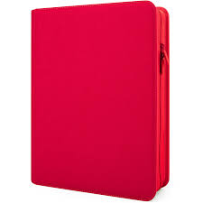 Generic 9-Pocket Zippered Toploader Binder red