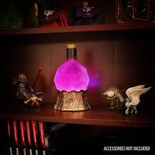Enhance Gaming Sorcerer's Potion Light with Swirling Mystical Brew - Potion Bottle Mood Light Prop for Tabletop Game Immersion, Playroom, Desk Decor - Soft Glowing Whirling Potion (Purple Elixir)