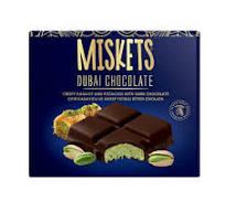 Miskets Dark Dubai Chocolate (Pistachio With Dark Chocolate) 100g 72 pcs (12x6)