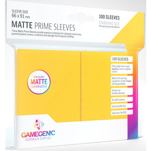 Prime Sleeves Yellow (Matte) 100 count