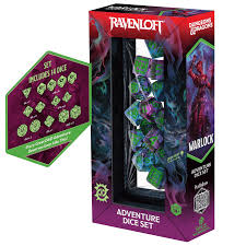 Sirius Dice: Dungeons & Dragons Adventure Dice Set - Warlock - Purple/Green (14)