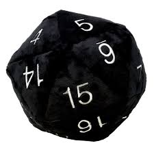Jumbo D20 Novelty Dice Plush - Black with White Numbers