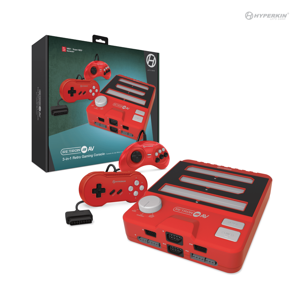 RetroN 3 AV Gaming Console-Red and Black