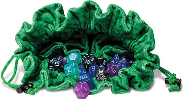 FanRoll: Velvet Compartment Dice Bag - Green Dragon Scales