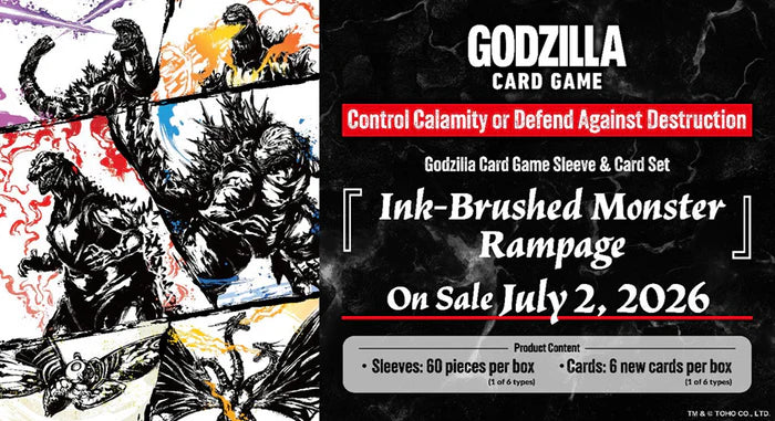 Godzilla Trading Card Game Ink-Brushed Monster Rampage Sleeve & Card Set GZCGE-SCS01 [6 Cards & 60 Sleeves]