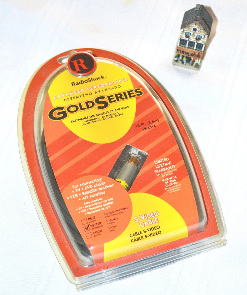 RADIO SHACK GOLD SERIES S-VIDEO CABLE 12-Ft. (3.6m) – Sealed Pack / 15-3014