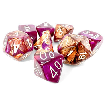 Chessex Lab Gemini Copper-Purple 8Pc Polyhedral Rpg Dice Set