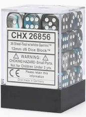 Gemini 6: 12mm D6 Steel Teal/White (36)