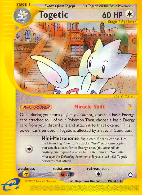 Pokemon Aquapolis Rare Holo Togetic H27