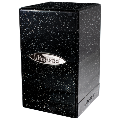 Glitter Satin Tower Deck Box - Black