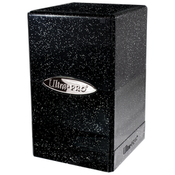 Glitter Satin Tower Deck Box - Black