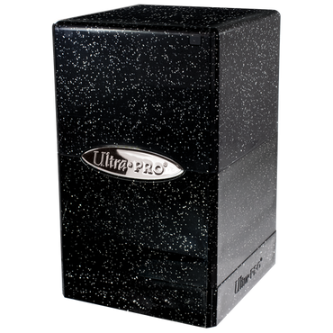 Glitter Satin Tower Deck Box - Black
